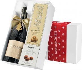 Pudełko świąteczne "Kruche szaleństwo" z winem Beauvignac Vieilles Vignes Merlot