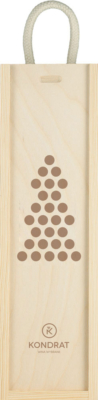 Skrzynka drewniana świąteczna na jedną butelkę z logo Kondrat Wina Wybrane